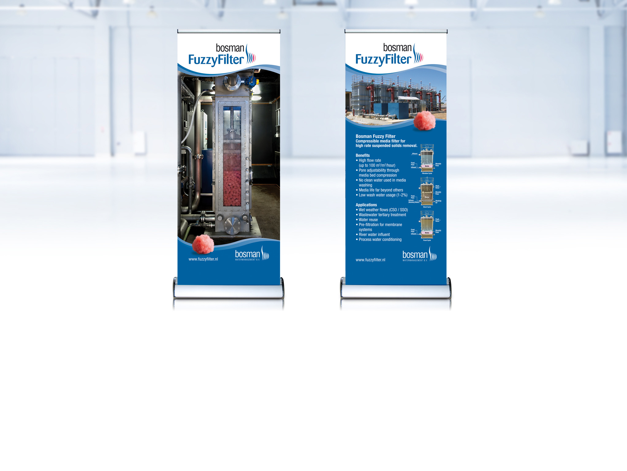 Vormgeving Roll-Up banners Bosman Watermanagement